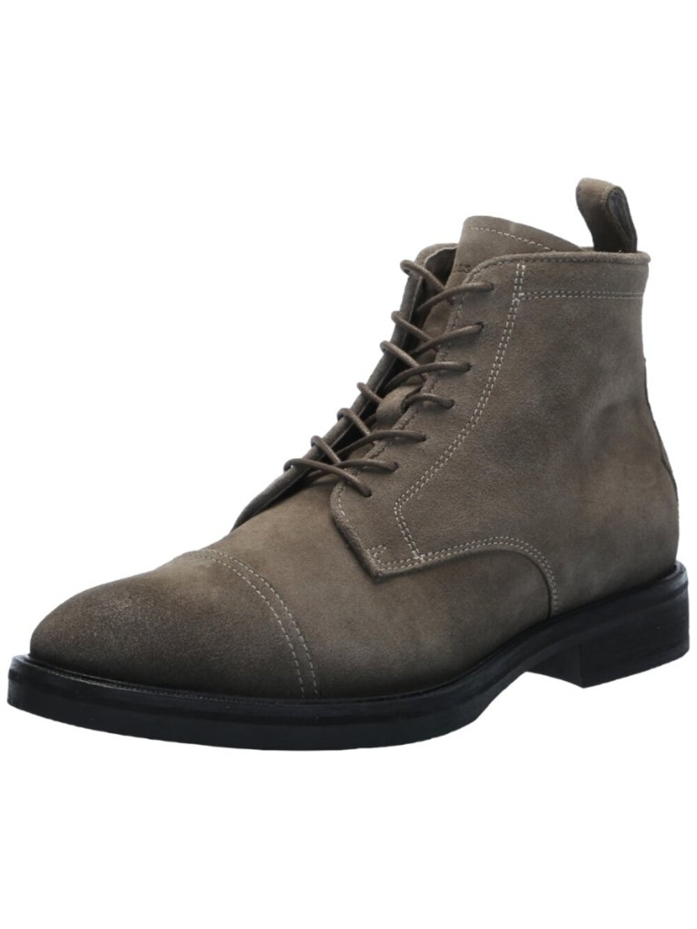 NWOT All Saints Men's Harland Cap Toe Leather Boots Charcoal Grey Size 46 US 13